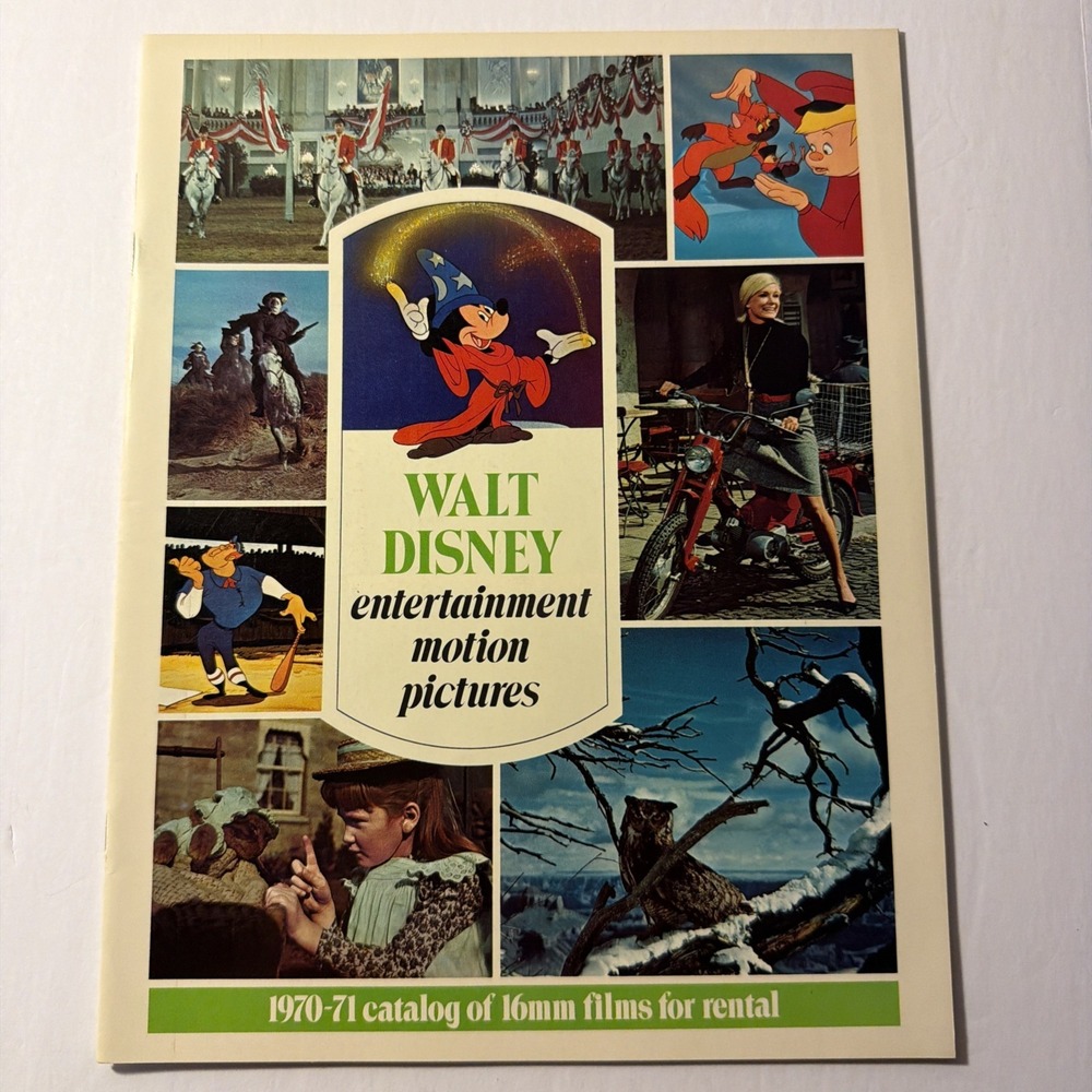Walt Disney Entertainment Motion Pictures 1970-1971 Catalog of 16mm films rental